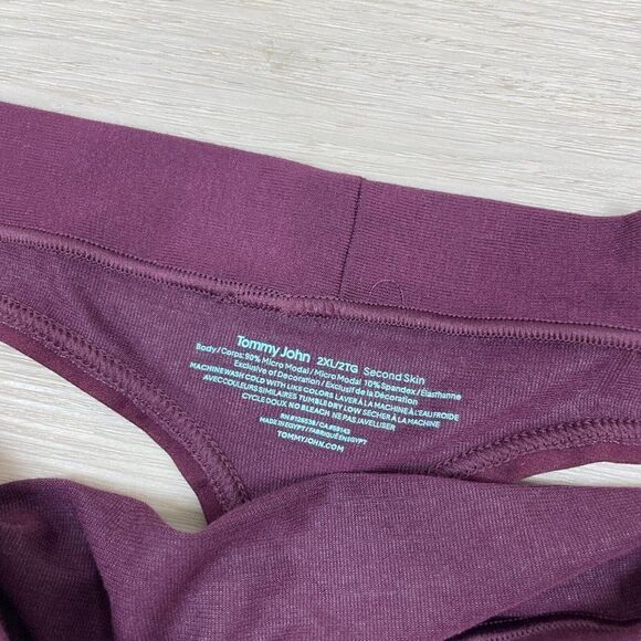 Tommy John Second Skin Thong Panty Womens XXL Winetasting Red NEW - Picture 5 of 5